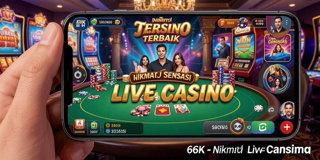 Tampilan gameplay Live Casino yang menarik dan interaktif di 66K.