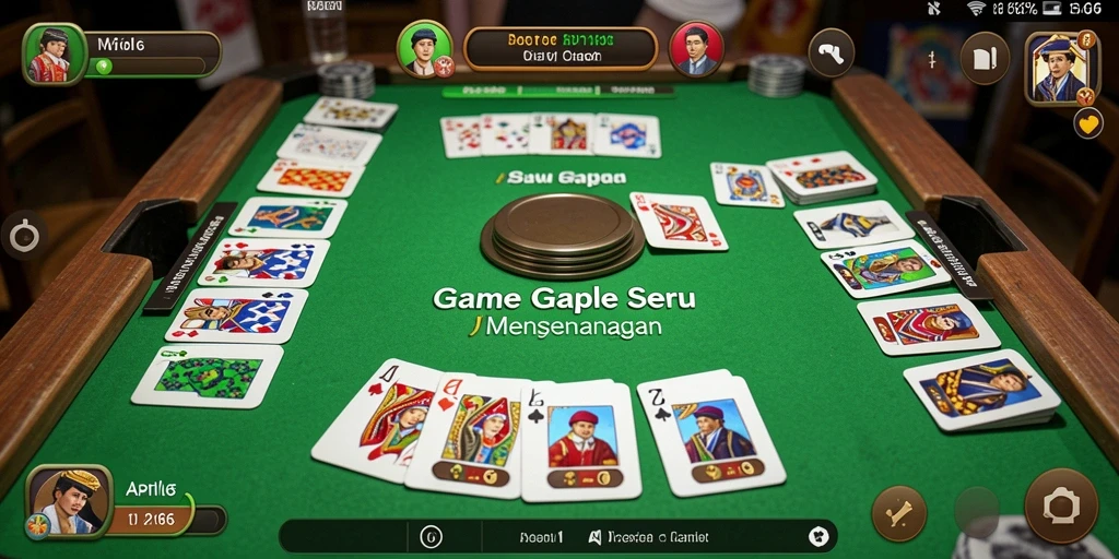Tampilan gameplay seru dari API66 yang menampilkan permainan Gaple.