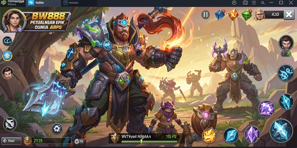 Screenshot gameplay BW888 menampilkan aksi pertempuran yang mendebarkan.