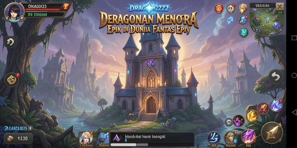 Tampilan menarik dari gameplay Tower Defense DRAGON222 dengan berbagai menara dan musuh.