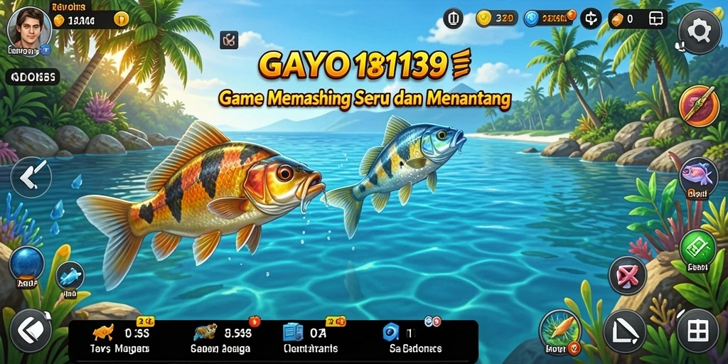 Screenshot utama GAYO138 menampilkan gameplay memancing yang seru dan menantang.