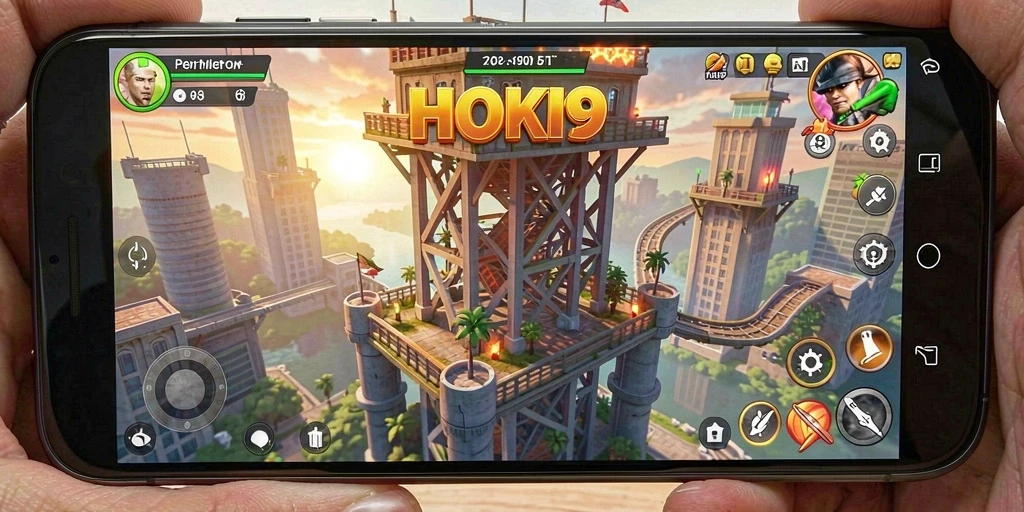 Tampilan gameplay seru HOKI9 di Tower Defense.