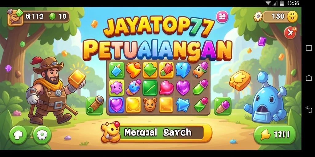 Screenshot gameplay JAYATOP77 yang menampilkan tantangan Match-3 yang seru.