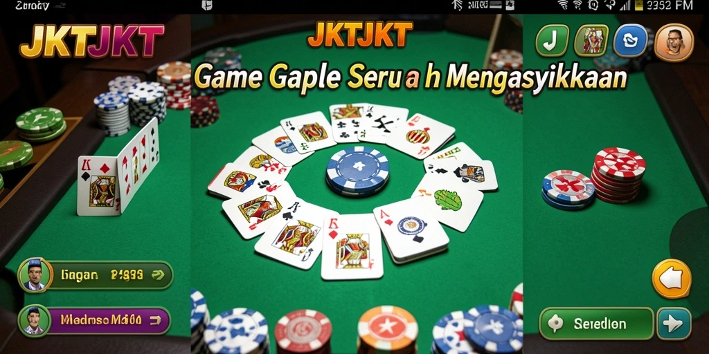Tampilan gameplay seru dalam JKTJKT, permainan Gaple yang mengasyikkan.