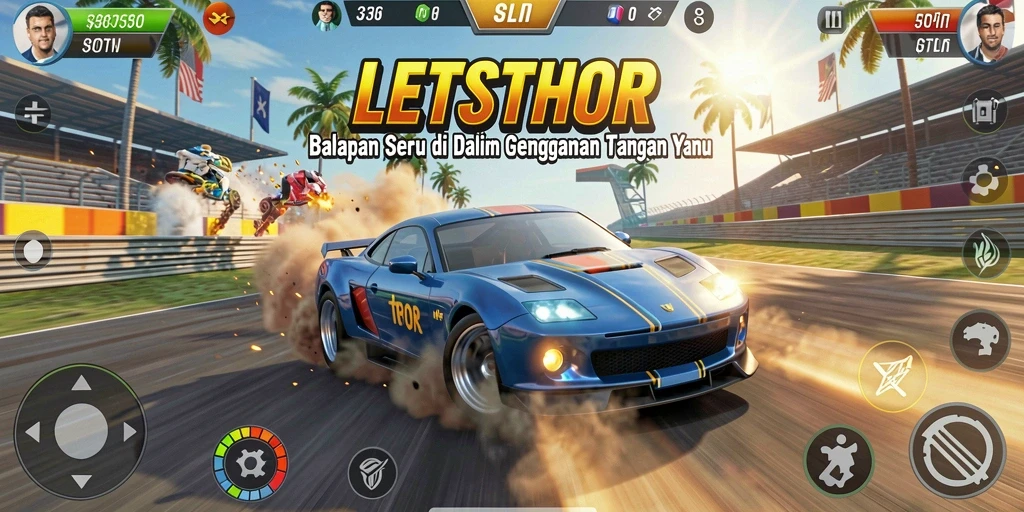 Tampilan aksi balapan yang mendebarkan di LETSTHOR.