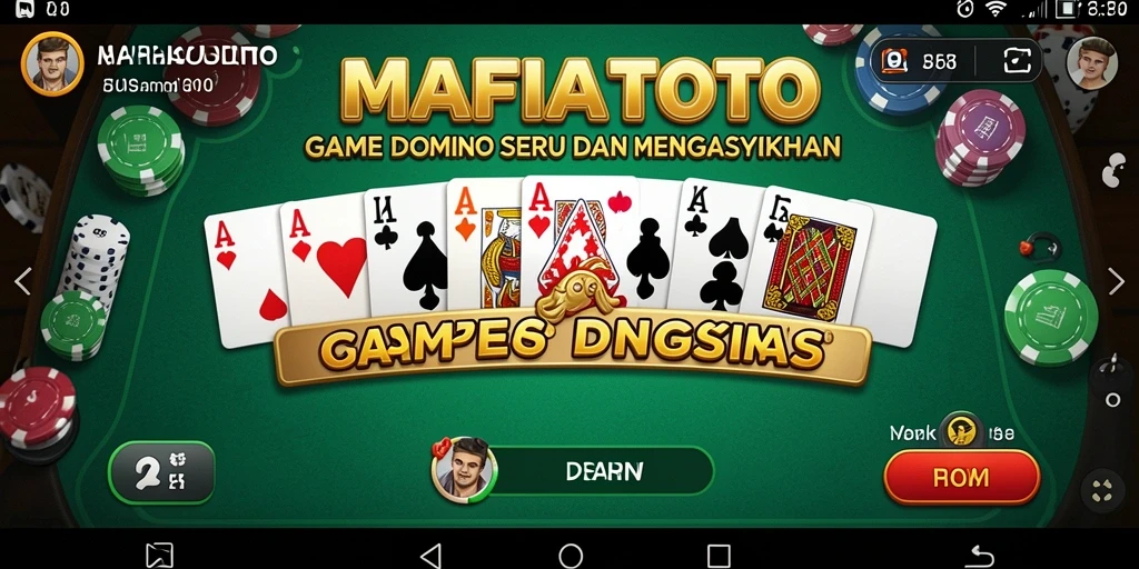 Tampilan gameplay seru dalam MAFIATOTO dengan opsi permainan domino.