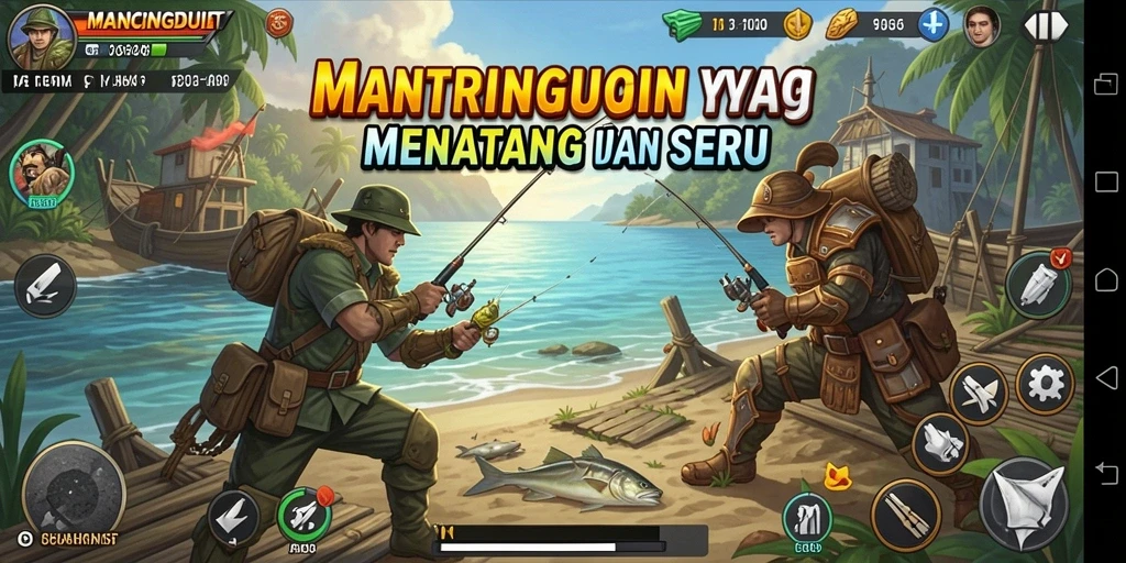 Screenshot MANCINGDUIT menampilkan aksi pertarungan yang intens dan seru.