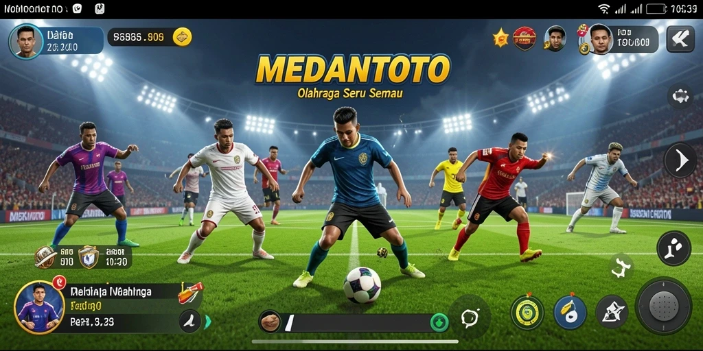 Screenshot MEDANTOTO menampilkan gameplay aksi olahraga yang mendebarkan.