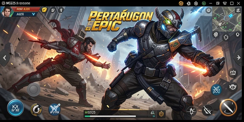 Tampilan gameplay MG525 yang seru dengan aksi pertarungan mendebarkan.