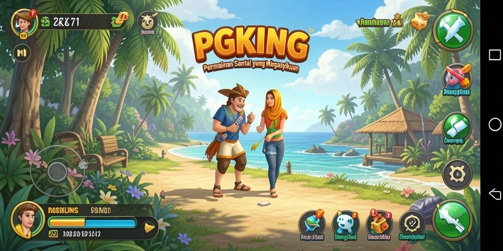 Tangkapan layar PGKING menampilkan gameplay yang seru dan penuh warna.