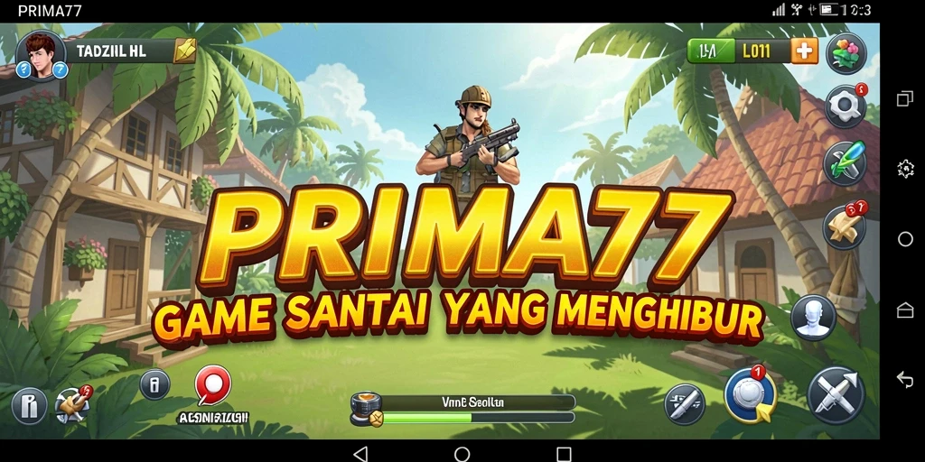 Menampilkan gameplay santai dan grafis ceria dari PRIMA77.