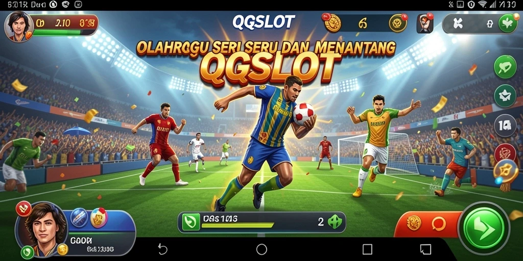 Tampilan utama QQSLOT menampilkan momen seru dalam permainan olahraga.
