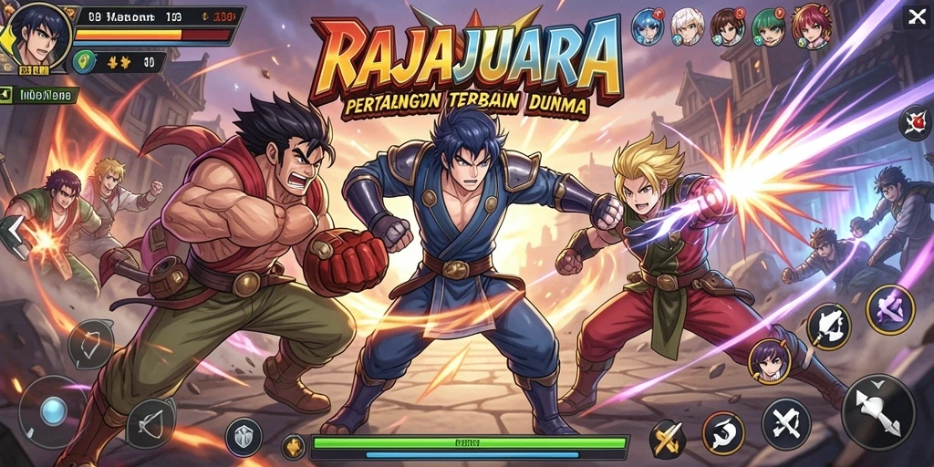 Tampilan menarik dari gameplay <strong>RAJAJUARA</strong> yang penuh aksi dan karakter anime.