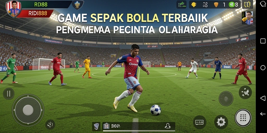 Screenshot utama dari RDI88 menampilkan aksi seru permainan sepak bola.