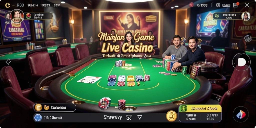 Tampilan gameplay Live Casino yang seru dan interaktif di aplikasi RR33.