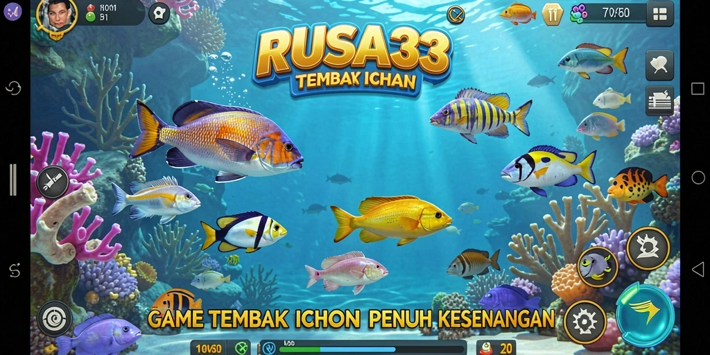 Tangkapan layar utama RUSA33 dengan tampilan permainan Tembak Ikan.