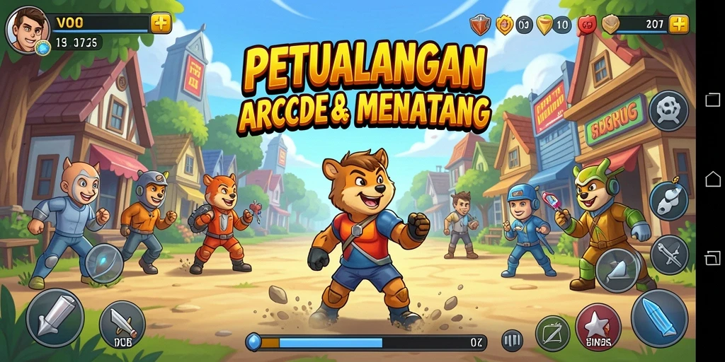 Screenshot V07 menampilkan gameplay arcade yang seru dan menantang.
