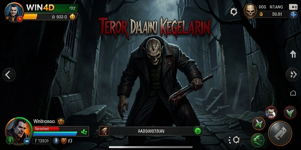 Tampilan gameplay teror di WIN4D yang mendebarkan.